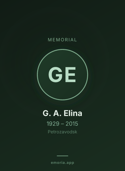 Memorial portrait of G. A. Elina