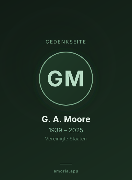 Gedenkportrait von G. A. Moore