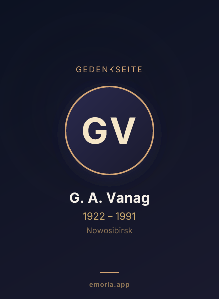 Gedenkportrait von G. A. Vanag
