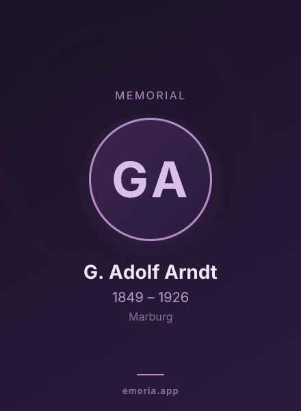 Memorial portrait of G. Adolf Arndt