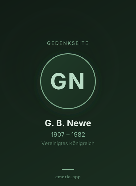 Gedenkportrait von G. B. Newe