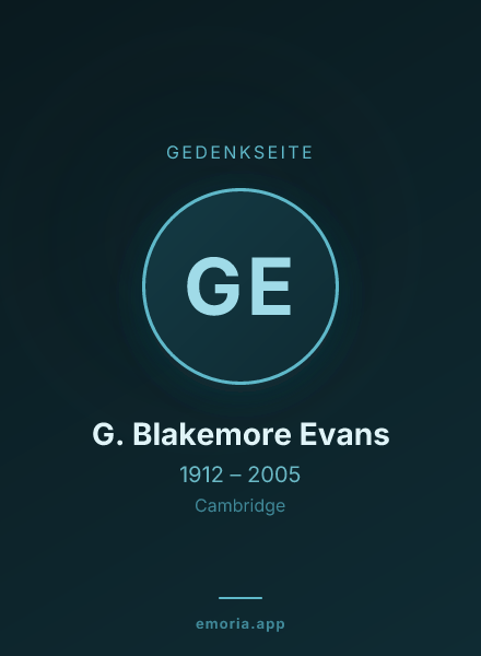 Gedenkportrait von G. Blakemore Evans