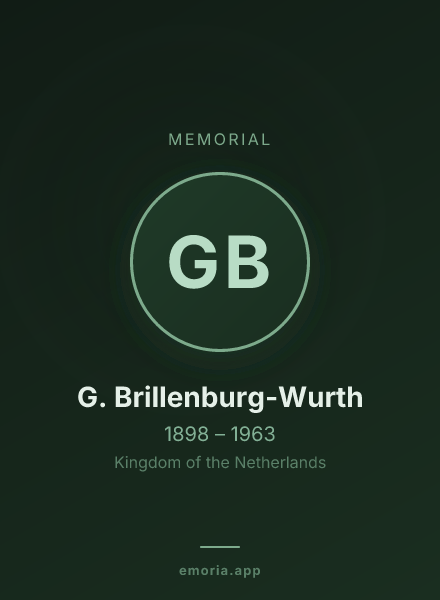 Memorial portrait of G. Brillenburg-Wurth