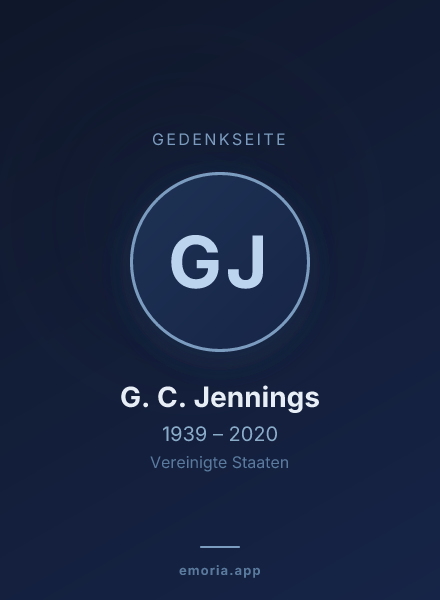 Gedenkportrait von G. C. Jennings