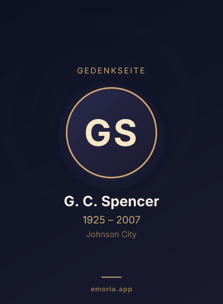 Gedenkportrait von G. C. Spencer