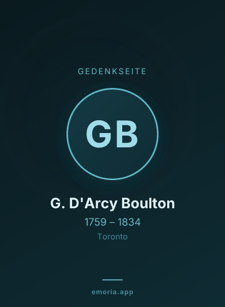 Gedenkportrait von G. D'Arcy Boulton