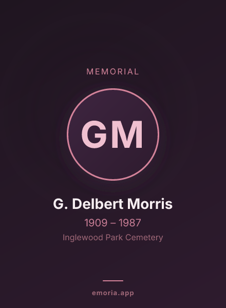 Memorial portrait of G. Delbert Morris