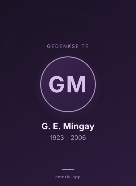 Gedenkportrait von G. E. Mingay