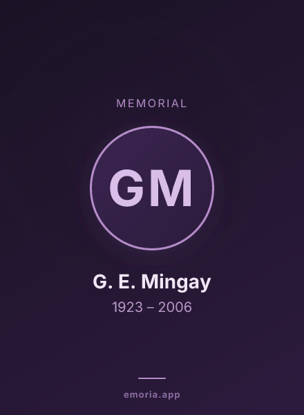 Memorial portrait of G. E. Mingay