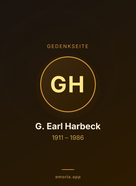Gedenkportrait von G. Earl Harbeck