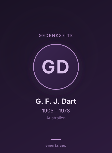 Gedenkportrait von G. F. J. Dart