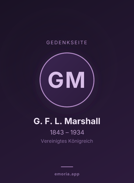 Gedenkportrait von G. F. L. Marshall