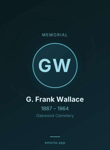 Memorial portrait of G. Frank Wallace