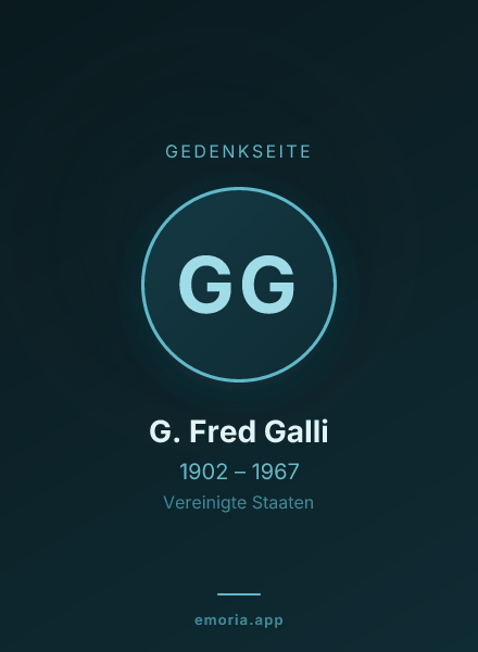 Gedenkportrait von G. Fred Galli