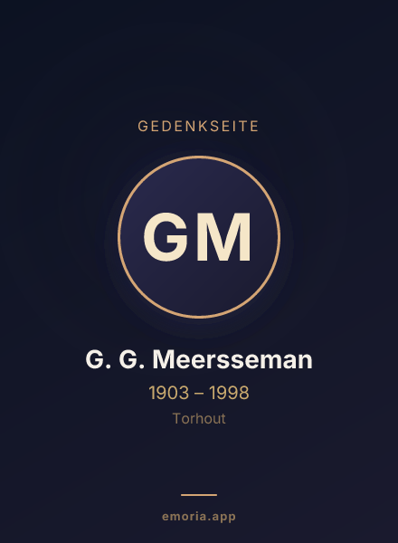 Gedenkportrait von G. G. Meersseman