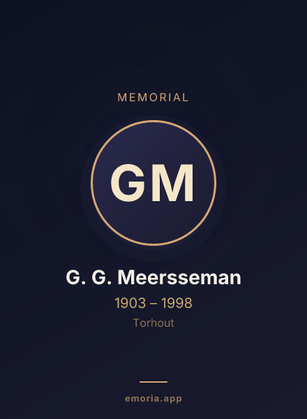 Memorial portrait of G. G. Meersseman