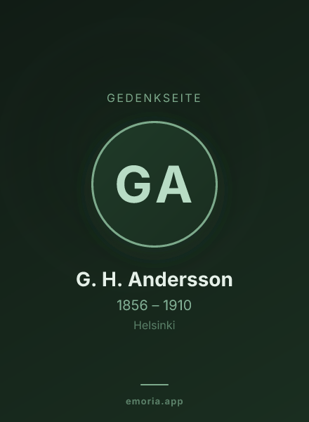 Gedenkportrait von G. H. Andersson