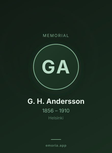 Memorial portrait of G. H. Andersson