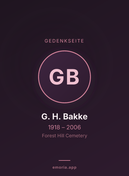 Gedenkportrait von G. H. Bakke