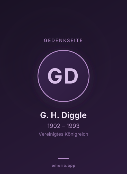 Gedenkportrait von G. H. Diggle
