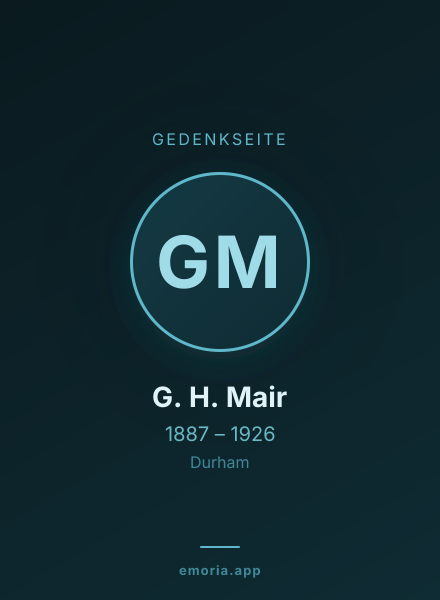 Gedenkportrait von G. H. Mair