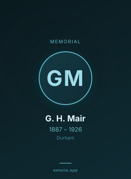 Memorial portrait of G. H. Mair