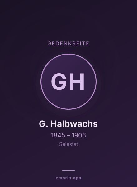 Gedenkportrait von G. Halbwachs