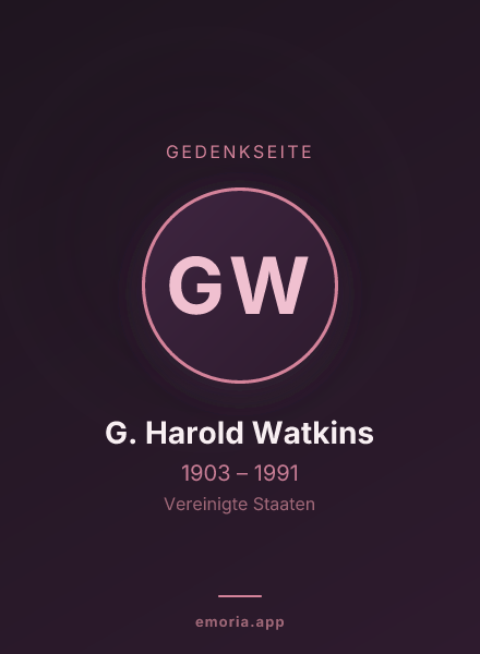 Gedenkportrait von G. Harold Watkins