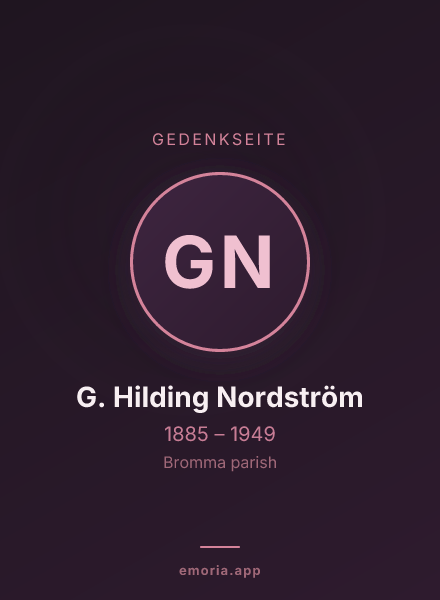 Gedenkportrait von G. Hilding Nordström