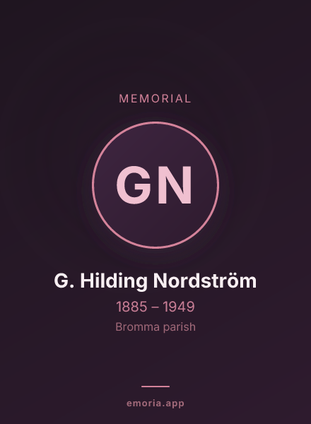 Memorial portrait of G. Hilding Nordström