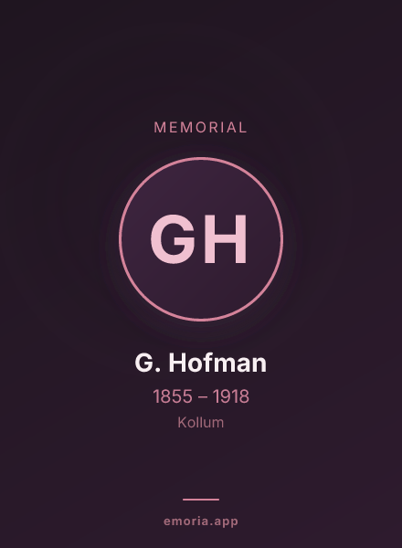 Memorial portrait of G. Hofman