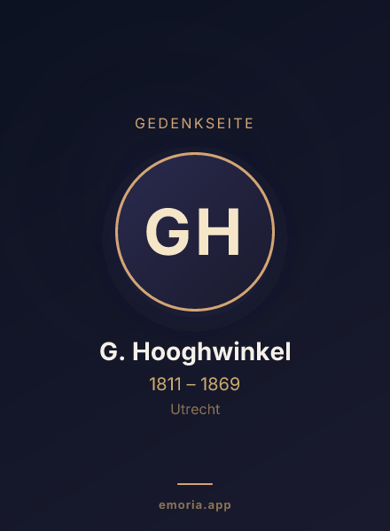 Gedenkportrait von G. Hooghwinkel