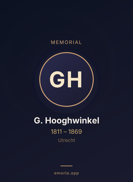 Memorial portrait of G. Hooghwinkel