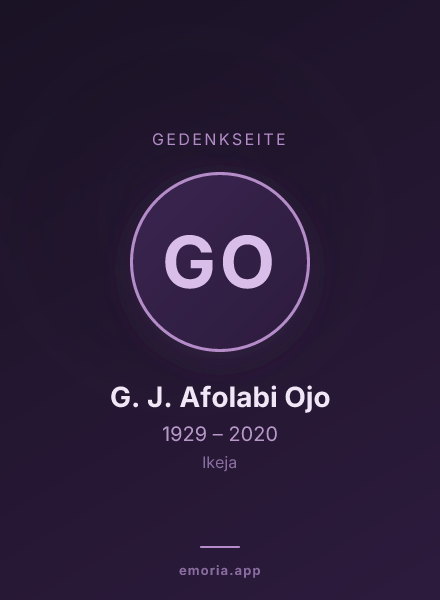Gedenkportrait von G. J. Afolabi Ojo