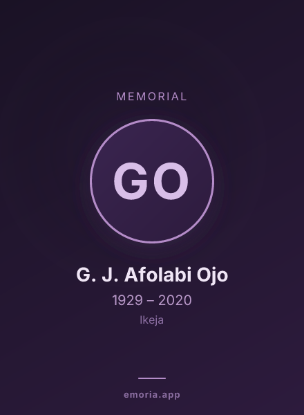 Memorial portrait of G. J. Afolabi Ojo