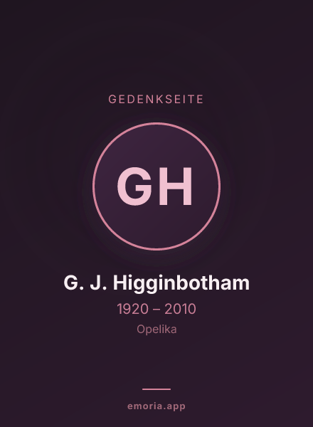 Gedenkportrait von G. J. Higginbotham