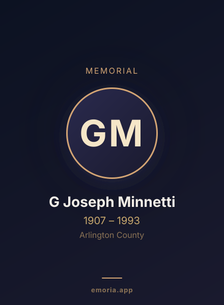 Memorial portrait of G Joseph Minnetti