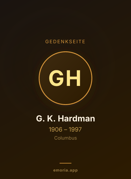 Gedenkportrait von G. K. Hardman