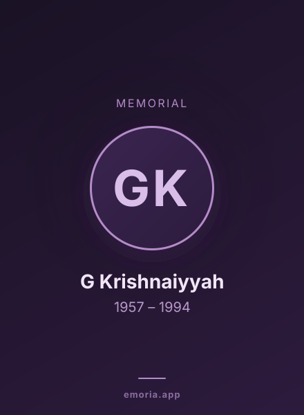 Memorial portrait of G Krishnaiyyah