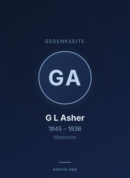 Gedenkportrait von G L Asher