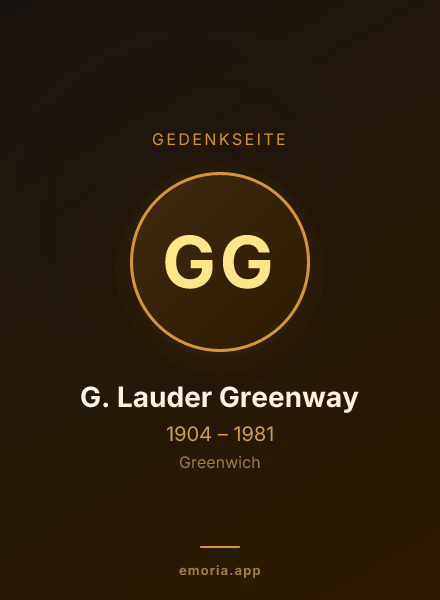 Gedenkportrait von G. Lauder Greenway