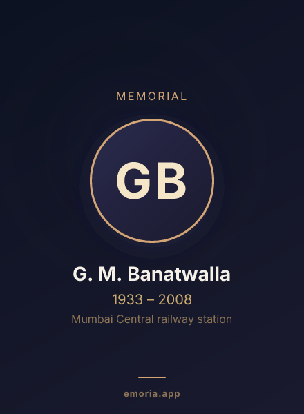 Memorial portrait of G. M. Banatwalla