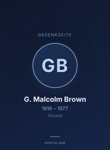 Gedenkportrait von G. Malcolm Brown