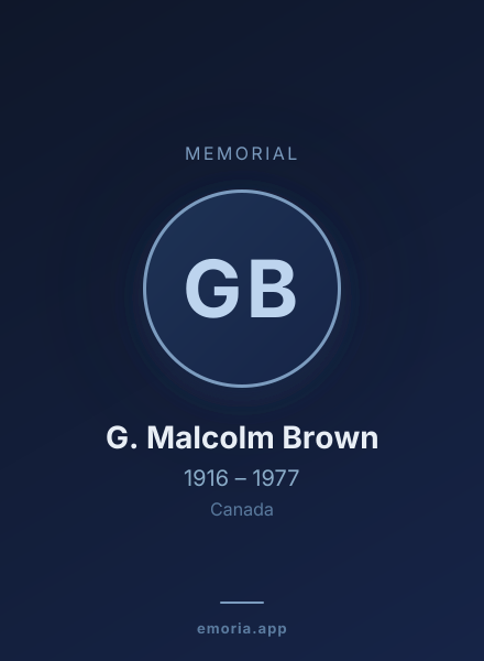 Memorial portrait of G. Malcolm Brown