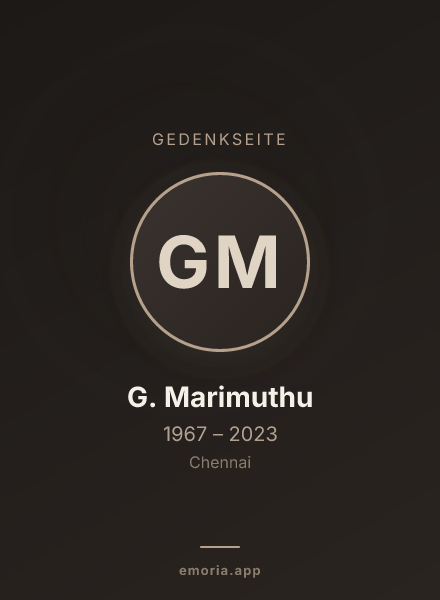 Gedenkportrait von G. Marimuthu