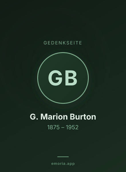 Gedenkportrait von G. Marion Burton