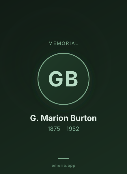 Memorial portrait of G. Marion Burton