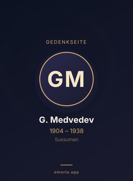 Gedenkportrait von G. Medvedev