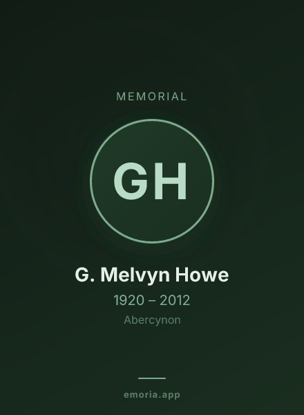 Memorial portrait of G. Melvyn Howe