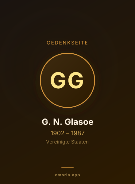Gedenkportrait von G. N. Glasoe